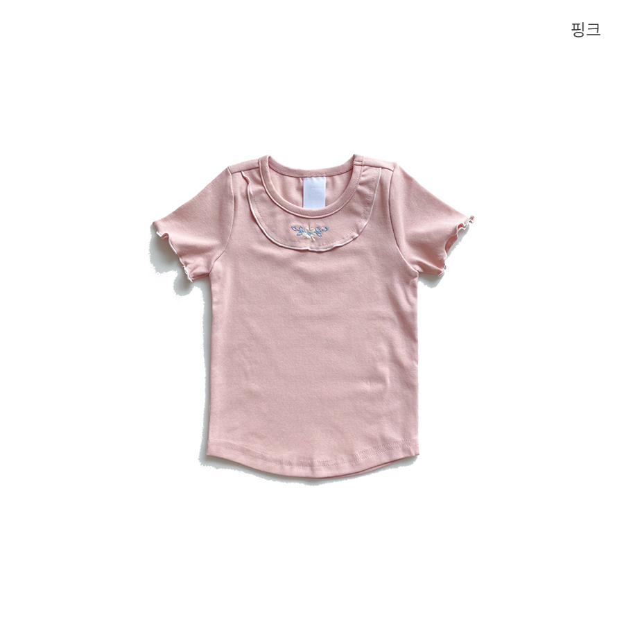반팔 티셔츠 베이비핑크 색상 이미지-S1L17